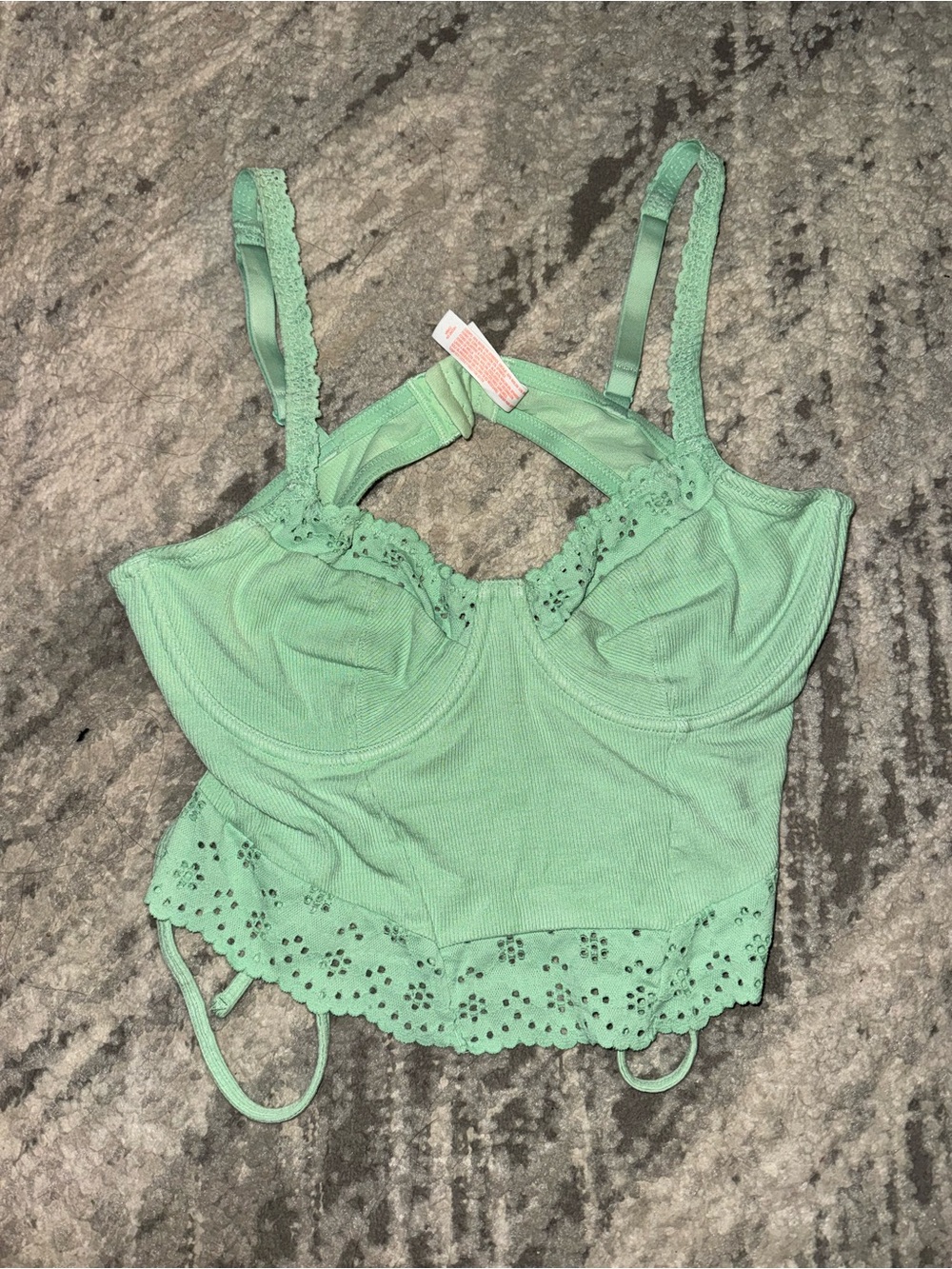 Colsie Mint Green Lace-Trim Bustier